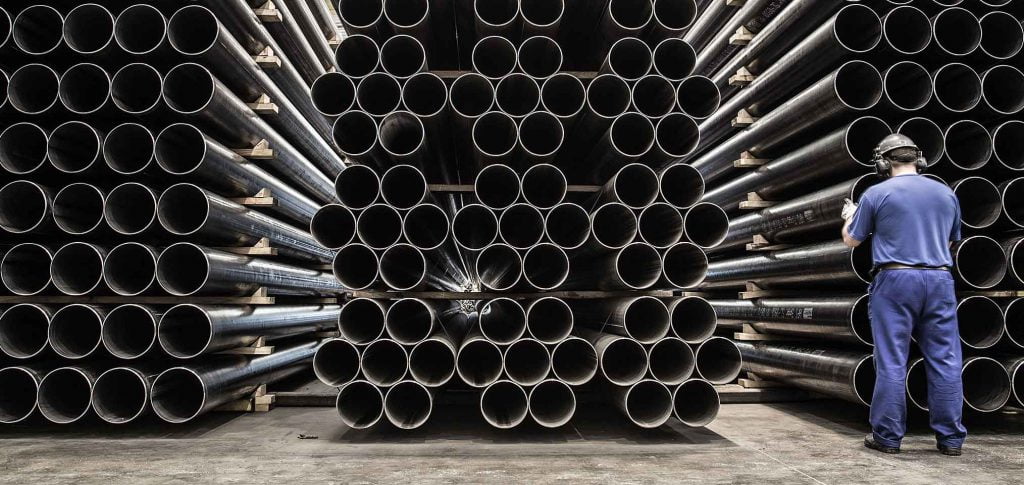 Estoque de Tubos de Aço